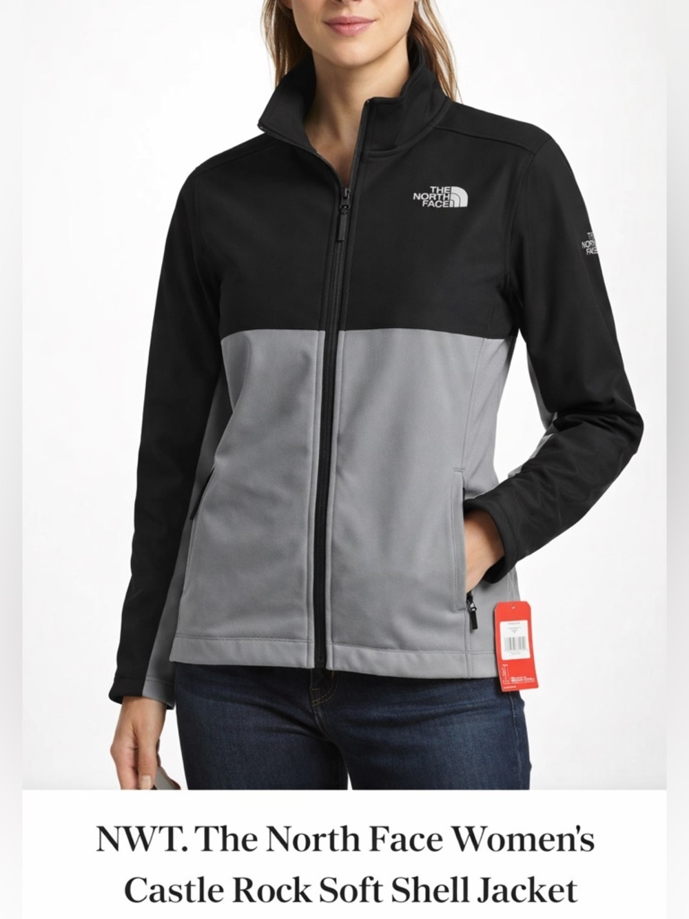 The North Face Women’s Castle Rock Soft Shell Jacket NWT Gray Black Lightweight
